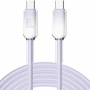 ENKAY Ice Clear pleteni kabel za punjenje i prijenos podataka - USB-C na USB-C - 2 m - ljubičasti