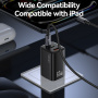 USAMS CC265 GaN adapter za brzo punjenje s portovima 2x USB-C / USB-A - 67W - bijeli