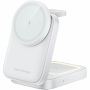 HT-541 3u1 sklopivi magnetski bežični stalak s pozadinskim osvjetljenjem za iPhone / Apple Watch / AirPods - 15W - bijeli