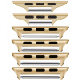 Set zamjenskih metalnih kopči s 3 širine za Apple Watch Ultra 49mm / 46mm / 45mm / 44mm / 42mm - 3 kom - zlatna