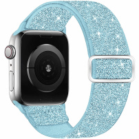 Svjetlucavi najlonski remen s kliznom kopčom za Apple Watch Ultra 49mm / 46mm / 45mm / 44mm / 42mm - plavi