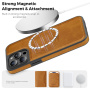 Zaštitna maskica od PU kože s MagSafe za iPhone 14 Pro Max - smeđa
