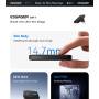 ESSAGER ES-CD61 GaN ultratanki punjač za mobitel za brzo punjenje s priključcima USB-C / USB-A - 33W - crni