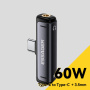 ESSAGER 2u1 audio i Redukcije za punjenje - 3,5 mm jack / USB-C na USB-C - siva