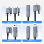 ESSAGER 2u1 pleteni kabel za punjenje i prijenos podataka - USB-C / USB-A na USB-C / Lightning - 2 m - sivi