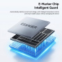 ESSAGER 2u1 univerzalni pleteni kabel za punjenje - USB-C na magnetski disk / USB-C - 1 m - crni