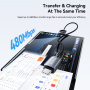 ESSAGER 2u1 univerzalni pleteni kabel za punjenje - USB-C na magnetski disk / USB-C - 1 m - crni