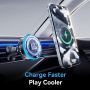 ESSAGER ES-T2 magnetski držač za automobil za ventilacijsku rešetku s bežičnim punjenjem za iPhone - crni