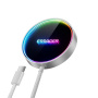 ESSAGER ES-WC17 bežični MagSafe punjač s pozadinskim osvjetljenjem za iPhone / AirPods - 15W - bijela