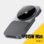 ESSAGER ES-WC09 sklopivi magnetski bežični stalak za iPhone / Apple Watch / AirPods - 15W - sivi