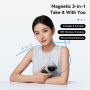 ESSAGER ES-T40 3u1 sklopivi magnetski bežični stalak za iPhone / Apple Watch / AirPods - 15W - sivi