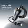 ESSAGER ES-CC29 komplet auto punjača s USB-C / USB-A portovima i USB-C Kabel - 108W - 1,2 m - siva