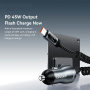 ESSAGER ES-CC29 komplet auto punjača s USB-C / USB-A portovima i USB-C Kabel - 108W - 1,2 m - siva