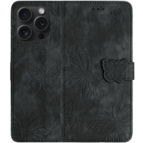 Preklopna futrola s uzorkom leptira za iPhone 16 Pro Max - tamnosiva