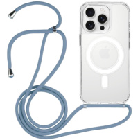 Prozirna maskica s vezicom i MagSafe za iPhone 16 Pro - plava
