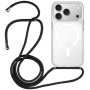Prozirna maskica s vezicom i MagSafe za iPhone 17 Pro - crna