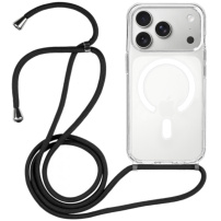 Prozirna maskica s vezicom i MagSafe za iPhone 17 Pro - crna