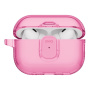 UNIQ Glase Pro Lock prozirna maskica sa sustavom zaključavanja i karabinerom za AirPods Pro 3 - ružičasta