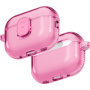 UNIQ Glase Pro Lock prozirna maskica sa sustavom zaključavanja i karabinerom za AirPods Pro 3 - ružičasta