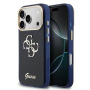 Guess IML 4G Script Metal Logo maskica za iPhone 17 Pro Max - tamnoplava