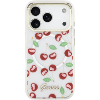 Guess IML Glitter Cherry maskica s MagSafe za iPhone 17 Pro - trešnje