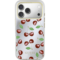 Guess Mirror Glitter Cherry zrcalna maskica s MagSafe za iPhone 17 Pro - trešnje