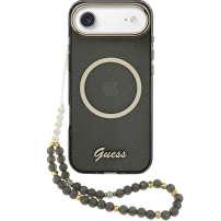 Guess IML Glitter Script Strap maskica s MagSafe i remenom za iPhone Air - siva