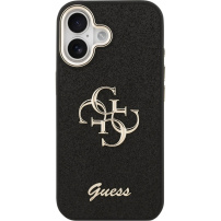 Guess Fixed Glitter 4G Metal Frame svjetlucava maskica za iPhone 17 - crna