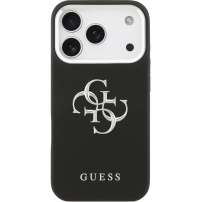 Guess Grained 4G Metal Logo maskica za iPhone 17 Pro - crna