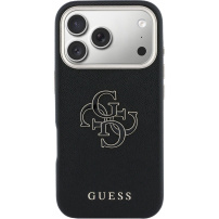 Guess Resin Logo maskica za iPhone 17 Pro - crna