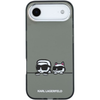Karl Lagerfeld IML K&CH Heads Logo prozirna maskica s MagSafe za iPhone Air - sivi