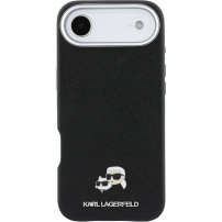 Karl Lagerfeld Karl and Choupette Heads Pins maskica od PU kože s MagSafe za iPhone Air - crna