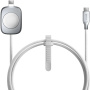 Nomad Universal 2u1 univerzalni pleteni Kabel za punjenje - USB-C na magnetski disk / USB-C - 1,5 m - bijeli