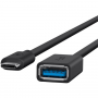 BELKIN reduktor USB-A female / USB-C za iPhone / iPad / MacBook - 15 cm - crna
