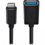 BELKIN reduktor USB-A female / USB-C za iPhone / iPad / MacBook - 15 cm - crna