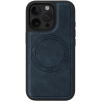 Zaštitna maskica od PU kože s MagSafe za iPhone 16 Pro - tamnoplava