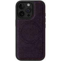 Zaštitna maskica od PU kože s MagSafe za iPhone 16 Pro Max - tamnoljubičasta