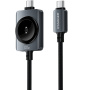 ESSAGER 2u1 univerzalni pleteni kabel za punjenje - USB-C na magnetski disk / USB-C - 1 m - crni