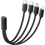 ESSAGER 4u1 Redukcije za punjenje i prijenos podataka - USB-C na 2x USB-C / Lightning / micro USB - crna