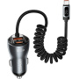 ESSAGER ES-CC29 komplet auto punjača s USB-C / USB-A portovima i USB-C Kabel - 108W - 1,2 m - siva