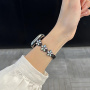 xDfind metalni remen/narukvica za sat s cvjetićima za Apple Watch 42mm / 41mm / 40mm / 38mm - srebrni