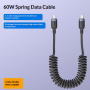 Yesido CA205 rastezljivi kabel za punjenje i podatkovni kabel - USB-C na USB-C - 1,2 m - crni