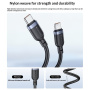 Yesido CA205 rastezljivi kabel za punjenje i podatkovni kabel - USB-C na USB-C - 1,2 m - crni