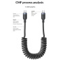 Yesido CA205 rastezljivi kabel za punjenje i podatkovni kabel - USB-C na USB-C - 1,2 m - crni