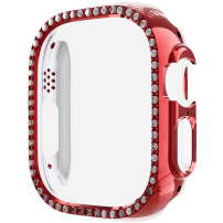 Metalik futrola sa kamenčićima za Apple Watch Ultra 49mm - crveno