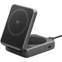 Spigen Essential 2u1 sklopivi magnetski bežični stalak za iPhone / AirPods - 25W - tamnosivi