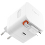 FIXED GaN set adaptera s USB-C priključkom i USB-C kabelom na izvlačenje - 65W - bijela