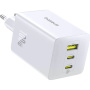 Baseus EnerFill FE11 GaN Punjač za mobitel za brzo punjenje s priključcima 2x USB-C / USB-A - 100W - bijeli