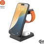 FIXED MagPowerstation Alu 3v1 magnetski bežični stalak za iPhone / Apple Watch / AirPods - 25W - crni