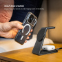 FIXED MagPowerstation Alu 3v1 magnetski bežični stalak za iPhone / Apple Watch / AirPods - 25W - crni
